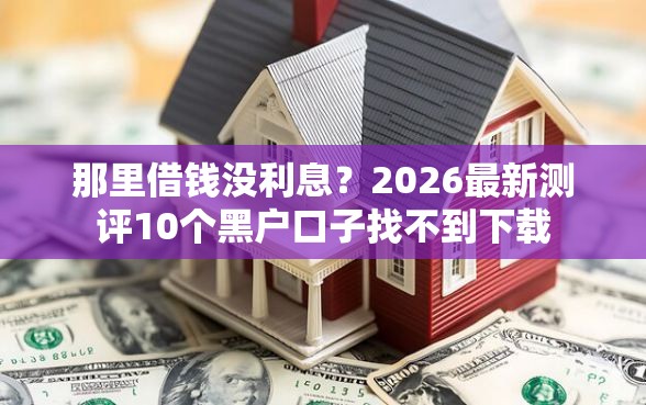 那里借钱没利息？2026最新测评10个黑户口子找不到下载