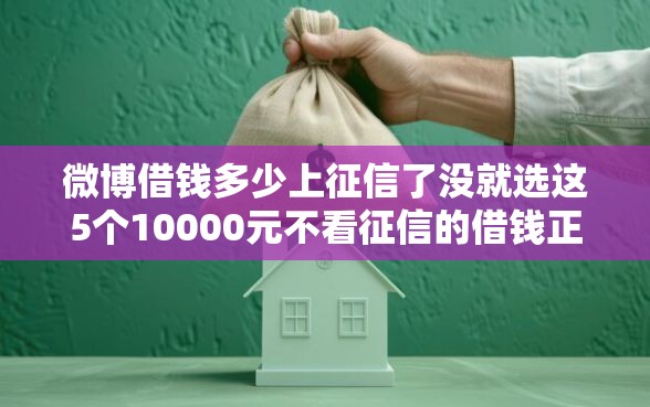 微博借钱多少上征信了没就选这5个10000元不看征信的借钱正规平台