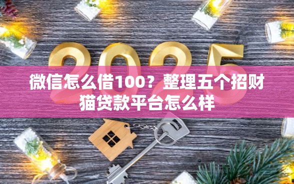 微信怎么借100？整理五个招财猫贷款平台怎么样