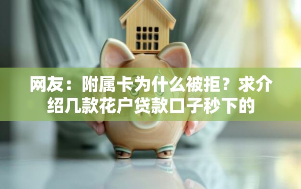 网友：附属卡为什么被拒？求介绍几款花户贷款口子秒下的