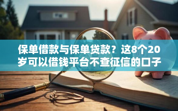 保单借款与保单贷款？这8个20岁可以借钱平台不查征信的口子可以试试