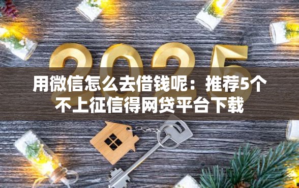 用微信怎么去借钱呢：推荐5个不上征信得网贷平台下载