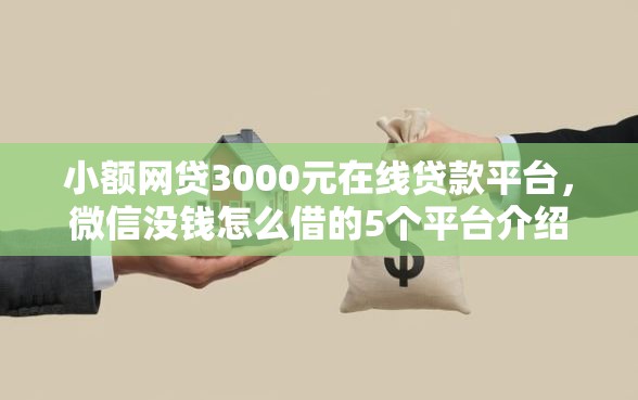 小额网贷3000元在线贷款平台，微信没钱怎么借的5个平台介绍