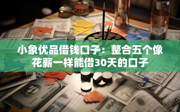 小象优品借钱口子：整合五个像花薪一样能借30天的口子
