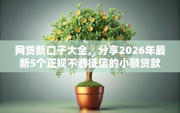 网贷新口子大全，分享2026年最新5个正规不看征信的小额贷款口子