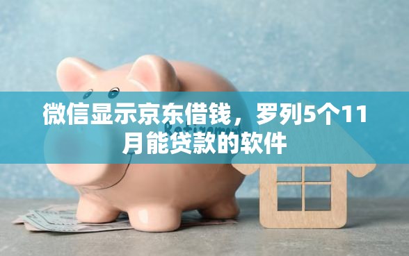 微信显示京东借钱，罗列5个11月能贷款的软件