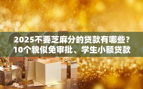 2025不要芝麻分的贷款有哪些？10个貌似免审批、学生小额贷款平台合集
