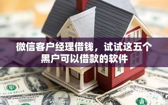 微信客户经理借钱，试试这五个黑户可以借款的软件