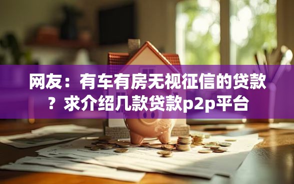 网友：有车有房无视征信的贷款？求介绍几款贷款p2p平台