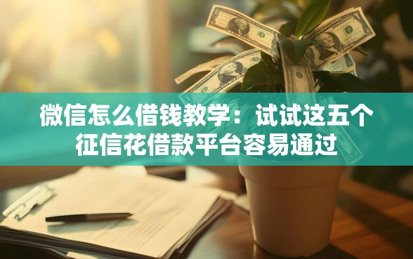 微信怎么借钱教学：试试这五个征信花借款平台容易通过