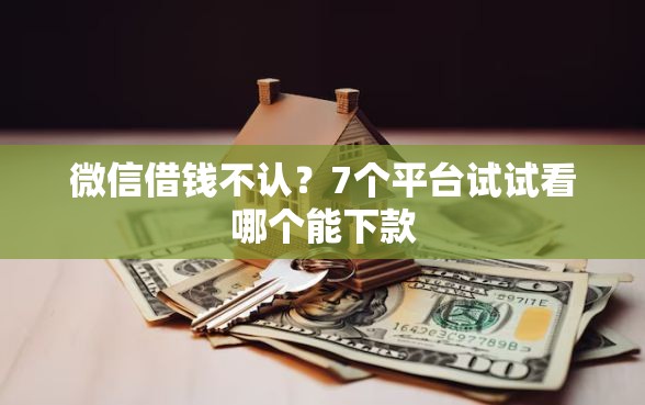 微信借钱不认？7个平台试试看哪个能下款