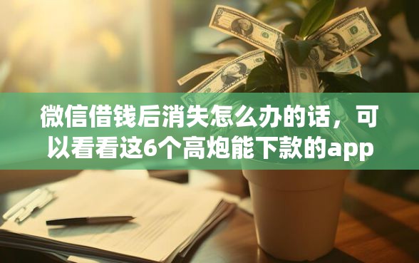 微信借钱后消失怎么办的话，可以看看这6个高炮能下款的app