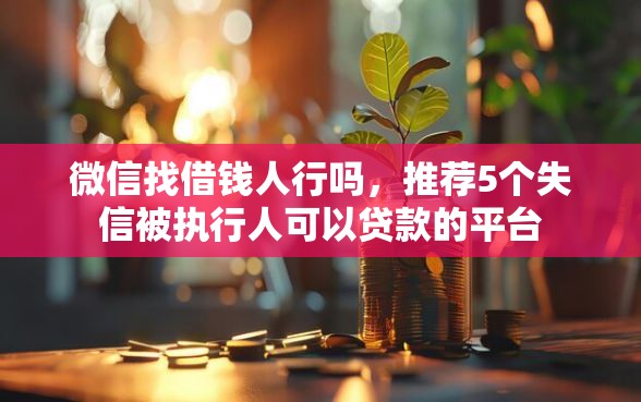 微信找借钱人行吗，推荐5个失信被执行人可以贷款的平台