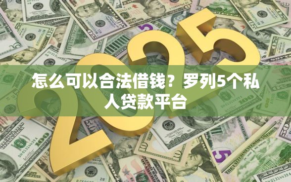 怎么可以合法借钱？罗列5个私人贷款平台