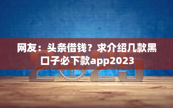 网友：头条借钱？求介绍几款黑口子必下款app2023