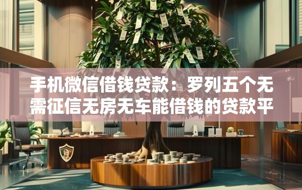 手机微信借钱贷款：罗列五个无需征信无房无车能借钱的贷款平台