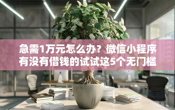 急需1万元怎么办？微信小程序有没有借钱的试试这5个无门槛平台