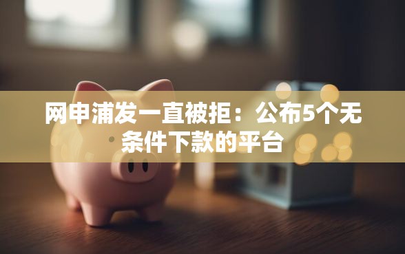 网申浦发一直被拒：公布5个无条件下款的平台