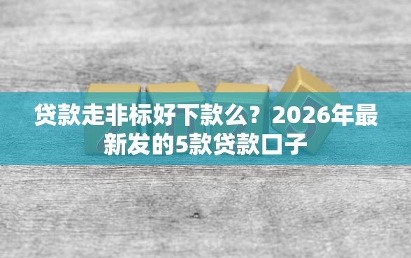 贷款走非标好下款么？2026年最新发的5款贷款口子