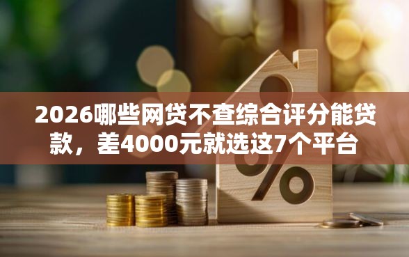 2026哪些网贷不查综合评分能贷款，差4000元就选这7个平台
