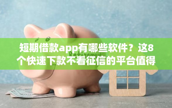 短期借款app有哪些软件？这8个快速下款不看征信的平台值得一试