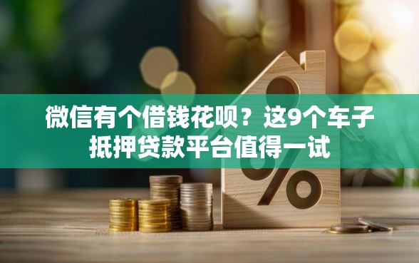 微信有个借钱花呗？这9个车子抵押贷款平台值得一试