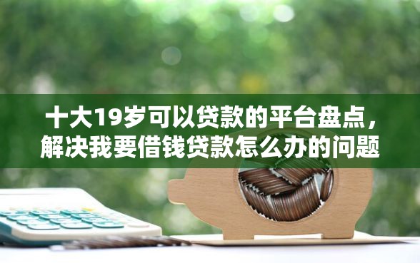 十大19岁可以贷款的平台盘点，解决我要借钱贷款怎么办的问题