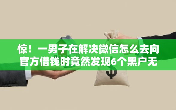 惊！一男子在解决微信怎么去向官方借钱时竟然发现6个黑户无条件下款的平台，事后分享了出来