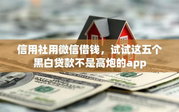 信用社用微信借钱，试试这五个黑白贷款不是高炮的app