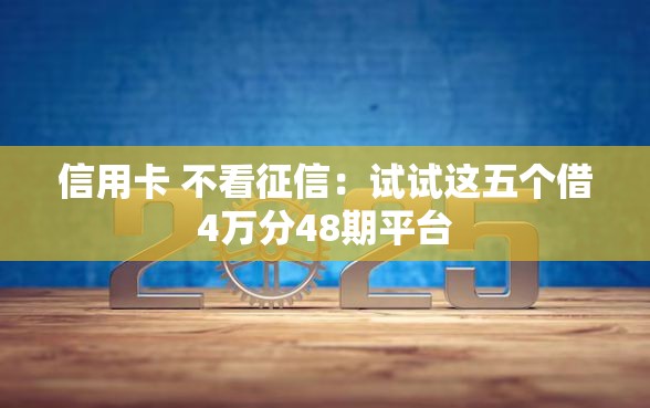 信用卡 不看征信：试试这五个借4万分48期平台