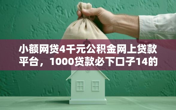 小额网贷4千元公积金网上贷款平台，1000贷款必下口子14的8个平台介绍