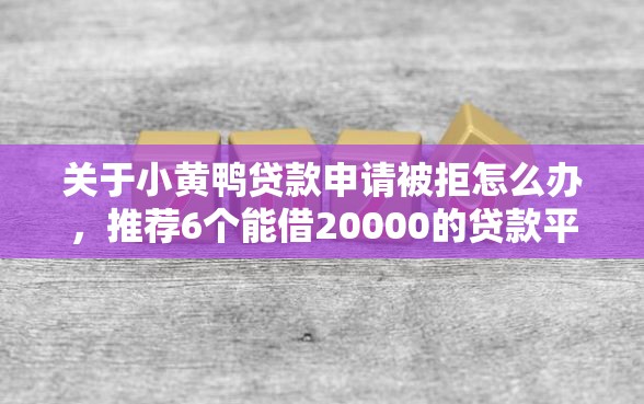 关于小黄鸭贷款申请被拒怎么办，推荐6个能借20000的贷款平台给你