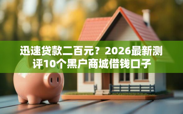 迅速贷款二百元？2026最新测评10个黑户商城借钱口子