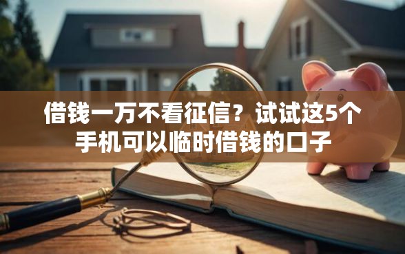 借钱一万不看征信？试试这5个手机可以临时借钱的口子