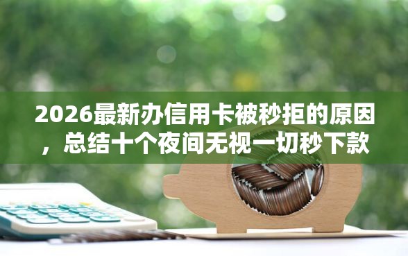 2026最新办信用卡被秒拒的原因，总结十个夜间无视一切秒下款的高炮口子！