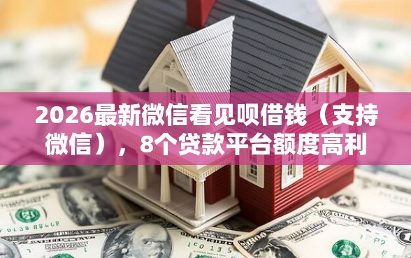 2026最新微信看见呗借钱（支持微信），8个贷款平台额度高利息低无私分享