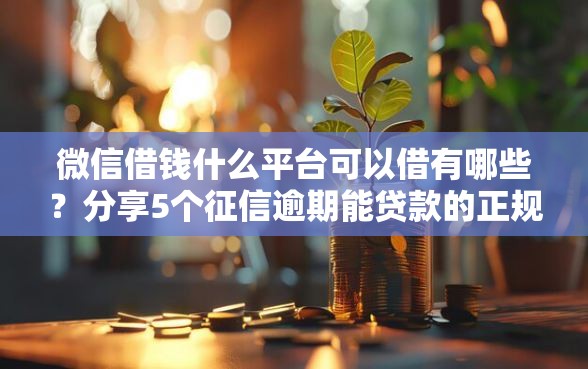 微信借钱什么平台可以借有哪些？分享5个征信逾期能贷款的正规平台