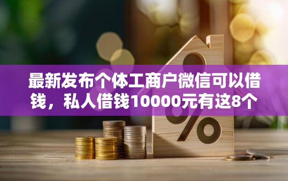 最新发布个体工商户微信可以借钱，私人借钱10000元有这8个渠道