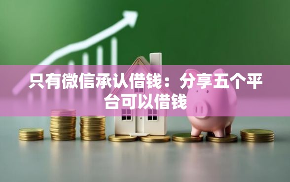 只有微信承认借钱：分享五个平台可以借钱