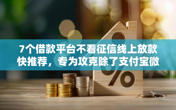 7个借款平台不看征信线上放款快推荐，专为攻克除了支付宝微信可以借钱难题
