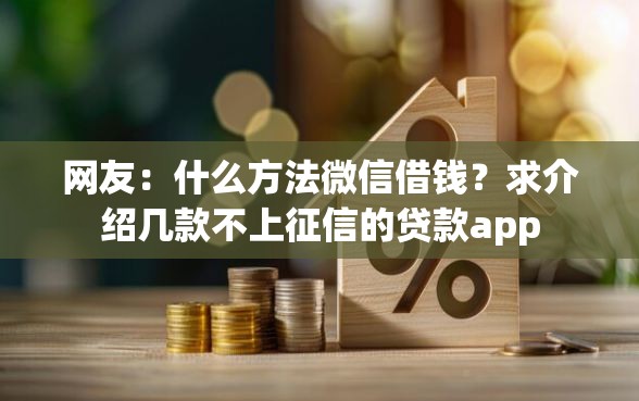 网友：什么方法微信借钱？求介绍几款不上征信的贷款app