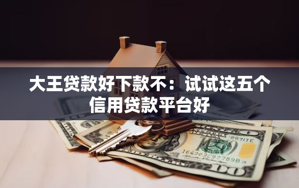 大王贷款好下款不：试试这五个信用贷款平台好