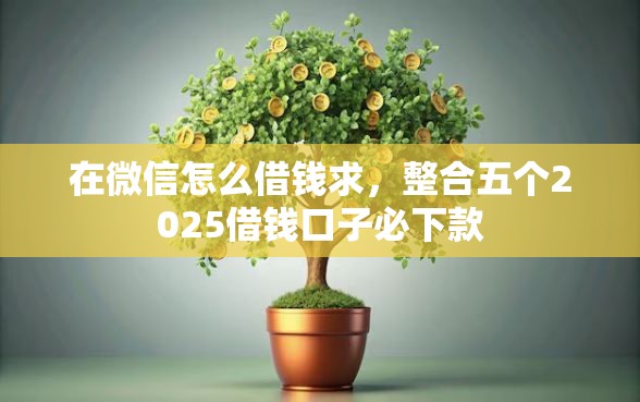 在微信怎么借钱求，整合五个2025借钱口子必下款