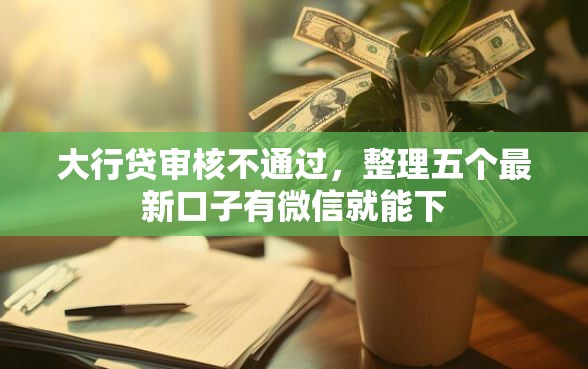大行贷审核不通过，整理五个最新口子有微信就能下