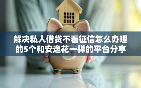 解决私人借贷不看征信怎么办理的5个和安逸花一样的平台分享