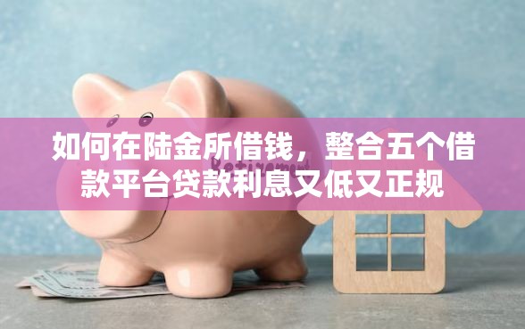 如何在陆金所借钱，整合五个借款平台贷款利息又低又正规