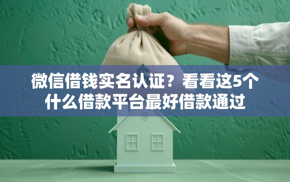 微信借钱实名认证？看看这5个什么借款平台最好借款通过