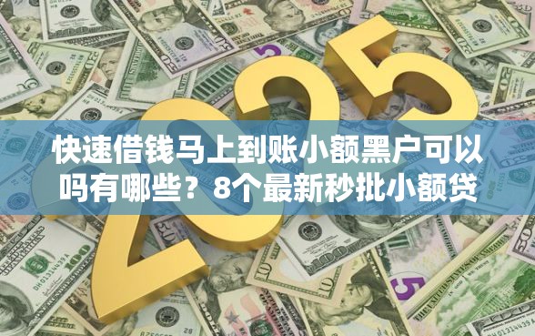 快速借钱马上到账小额黑户可以吗有哪些？8个最新秒批小额贷款口子推荐给你