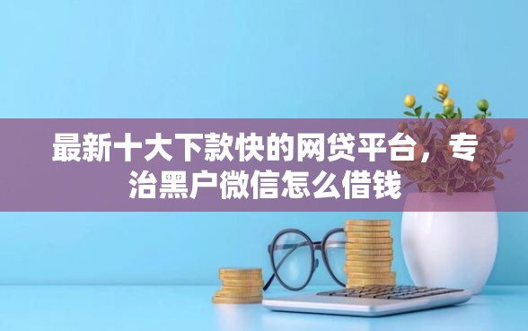 最新十大下款快的网贷平台，专治黑户微信怎么借钱