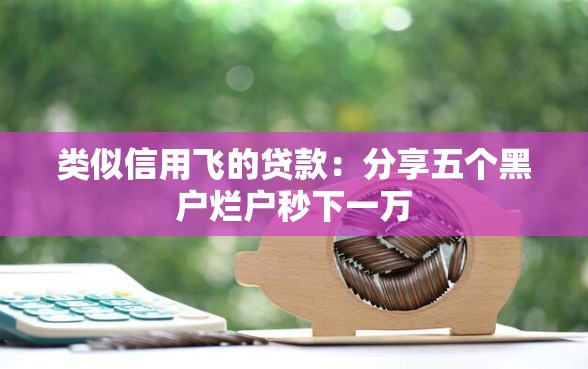 类似信用飞的贷款：分享五个黑户烂户秒下一万
